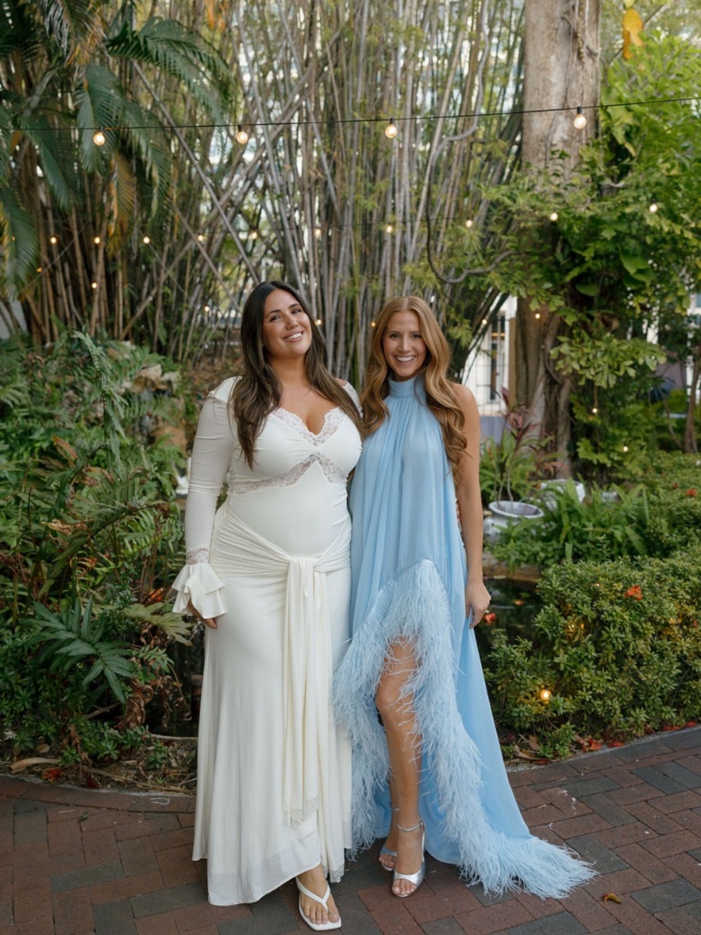 BRONX & BANCO Light Blue Feather-Trim Slip Dress - Picture 3 of 3